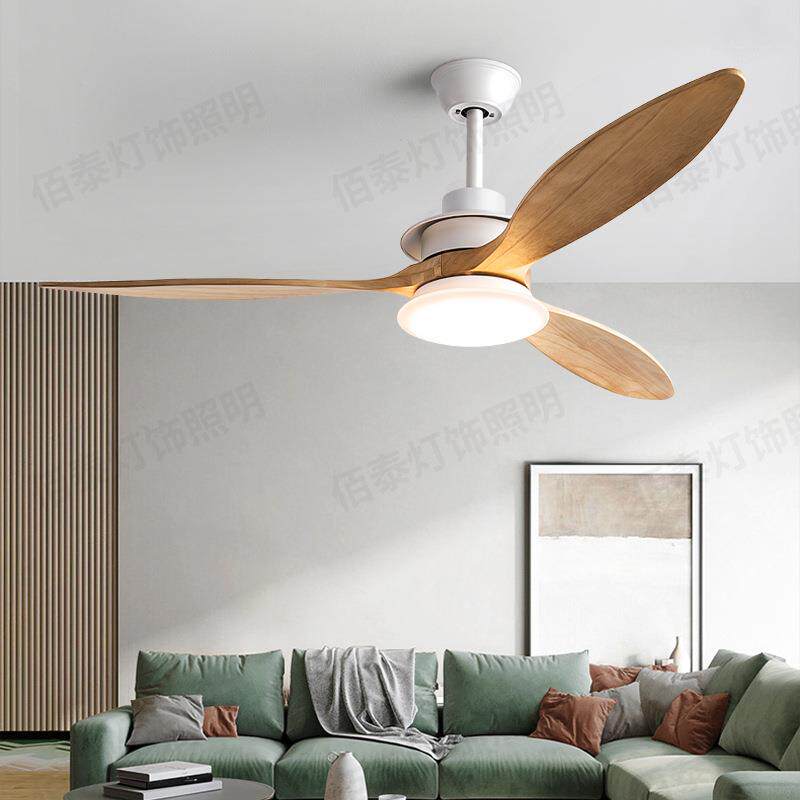 新款实木风扇灯日式小清新家用室内餐厅吊扇灯遥控ceiling fan