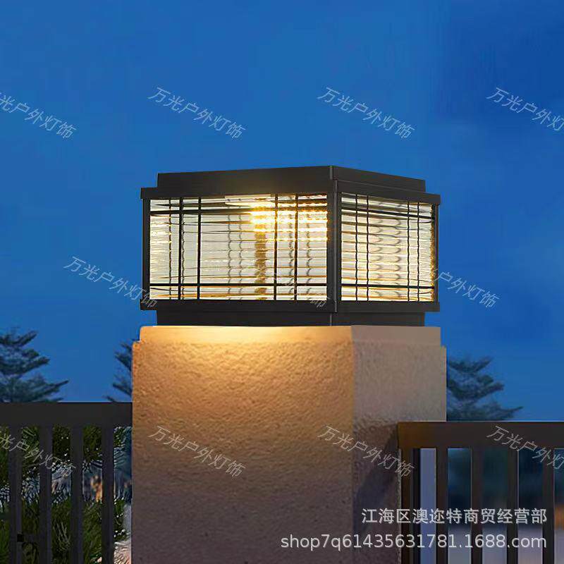 别墅太阳能柱头灯户外防水围墙灯庭院大门柱灯室外高档景观柱子灯