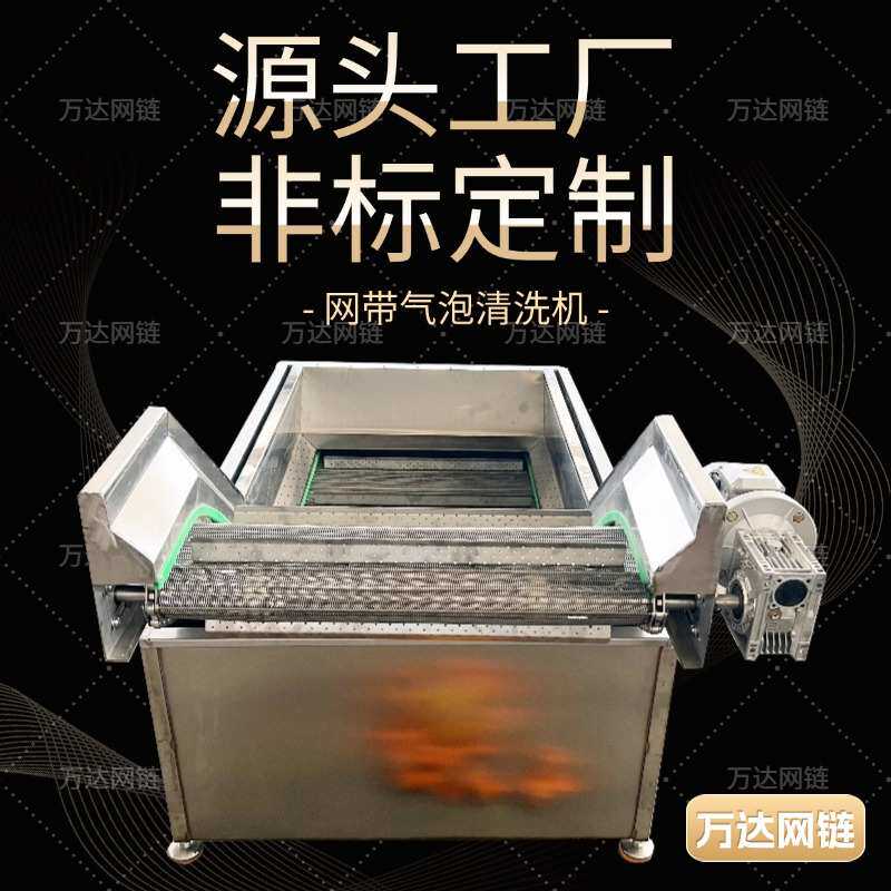 不锈钢网链清洗机小型水箱一体汽泡喷淋传送机高压喷淋清洗输送带