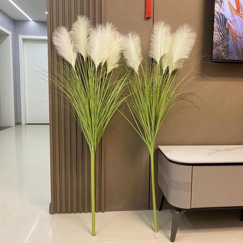 网红芦苇草仿真花摆件大束落地花瓶插花客厅装饰高枝假花摆放花艺