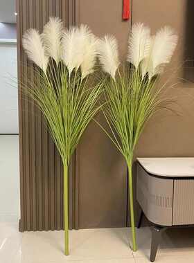 网红芦苇草仿真花摆件大束落地花瓶插花客厅装饰高枝假花摆放花艺