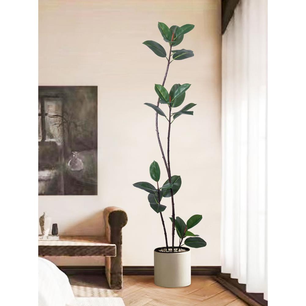绿植橡皮树客厅大盆栽室内绿植仿生假植物轻奢落地摆件