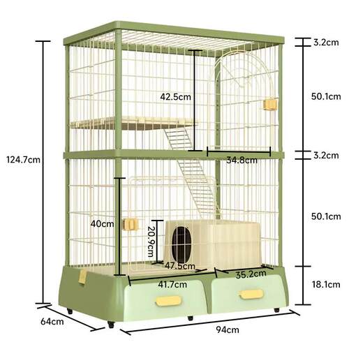 正品猫笼家用猫咪室内别超大自空带墅间三层厕所猫窝猫砂盆一体由