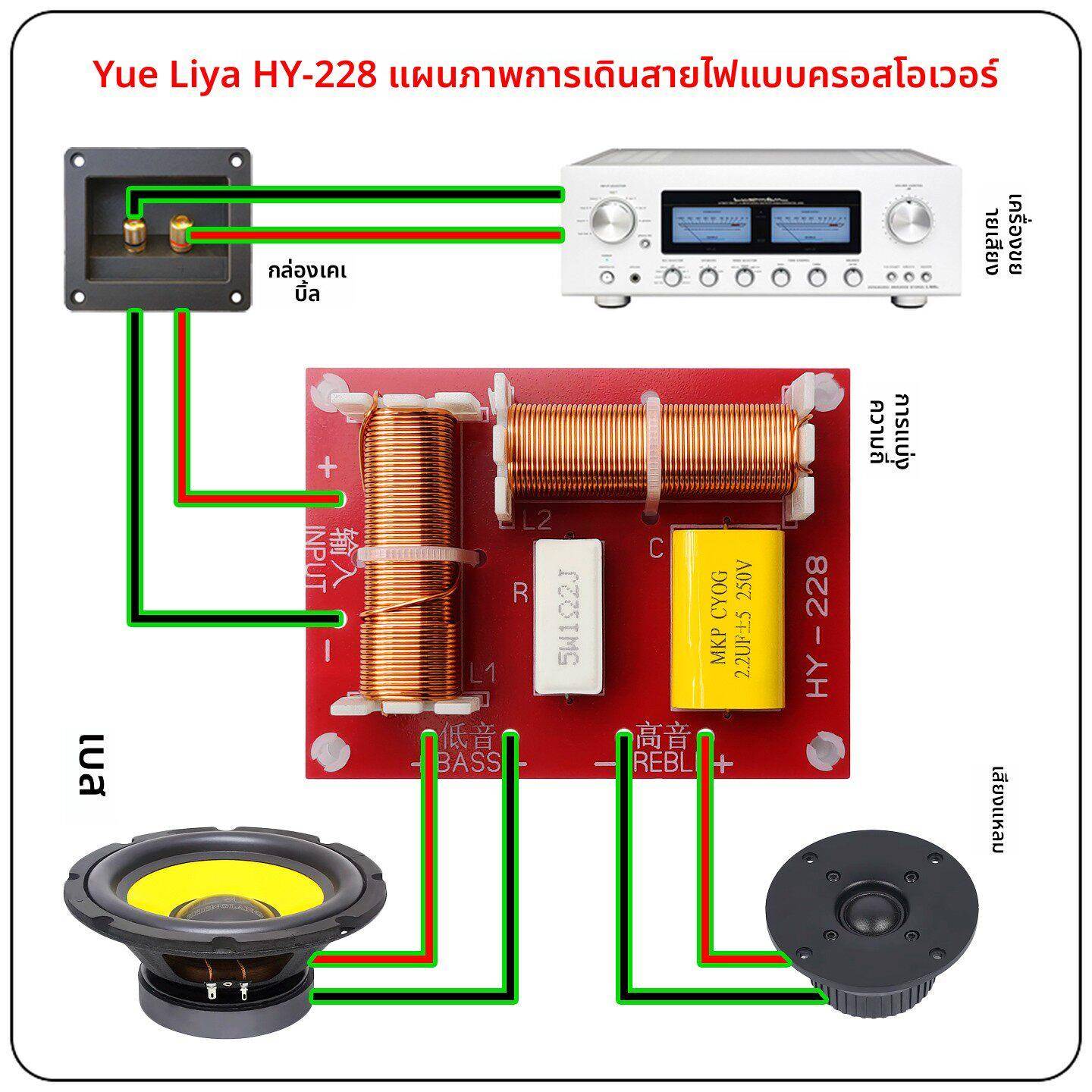 HY-228音箱分频器高低二分频器 音响分音器 可配3-10寸喇叭分配器