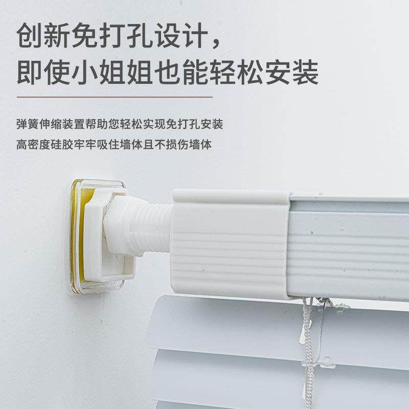 免打孔厨房铝百叶窗帘全遮光遮挡窗户隔热防水防油卷帘卷拉式隔断