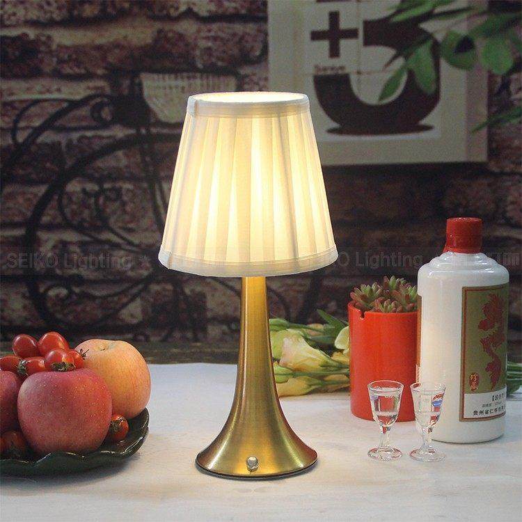 酒吧LED充电台灯美式覆古桌灯清吧咖啡饭厅布艺触摸调光桌面夜灯,家装灯饰光源,装饰台灯,淘宝优惠券,粉丝福利购,淘宝优惠卷