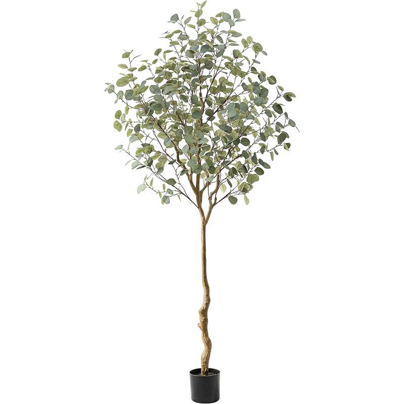 仿真尤加利树厂家直销仿真绿植金钱树落地假树盆栽北欧款绿植盆栽