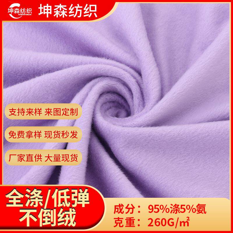 柯桥厂家现货全涤丝不倒绒低弹丝绒布料秋冬加绒加厚卫衣面料