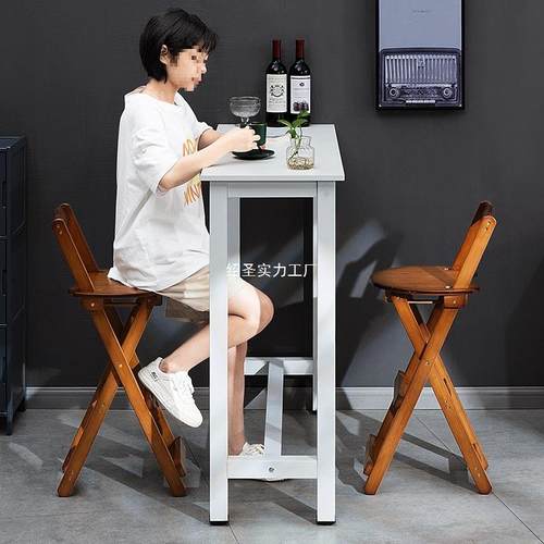 简430BTY约可折叠吧台椅高子脚凳酒感椅子凳有靠前背台客厅吧家用