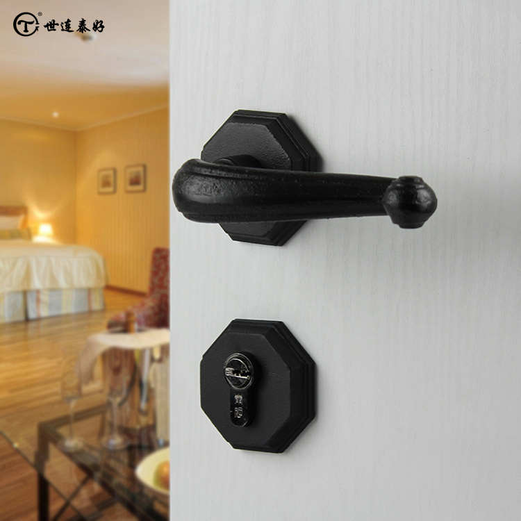 世连泰好纯铜美式复古老式洋房别墅室内卧室房间门锁全铜木门锁具