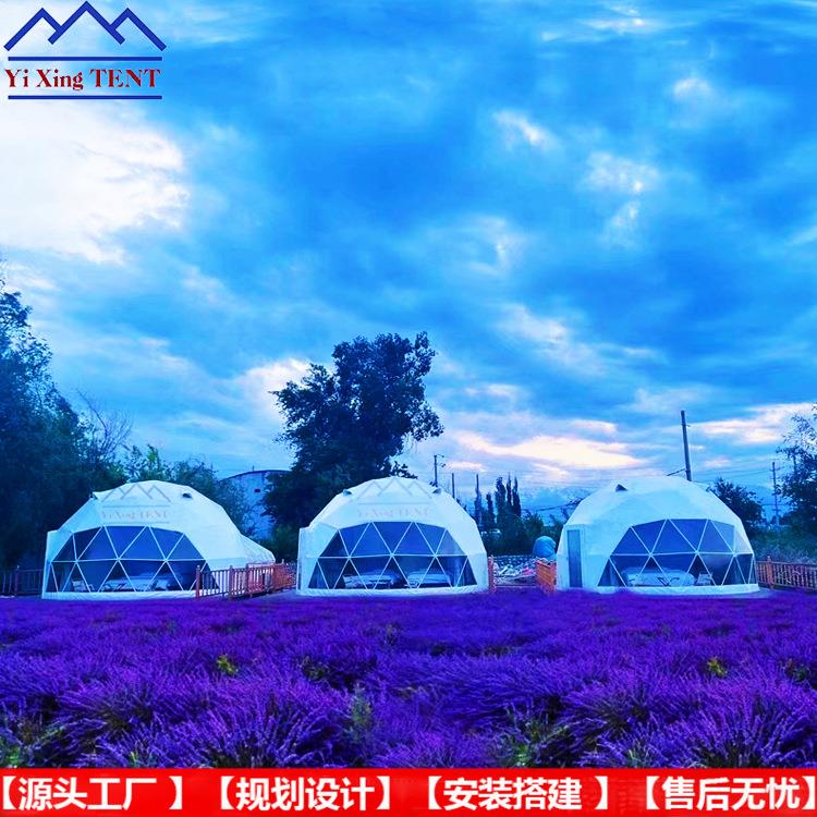 6米球形帐篷酒店星空房民宿生态主题露营圆顶帐篷双层保温隔热