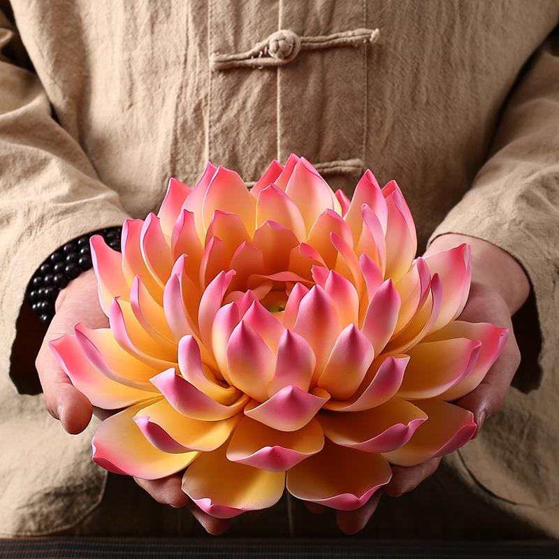 禅意中式香插陶瓷睡莲花朵线香座家用大号莲花手工装饰品香器摆件