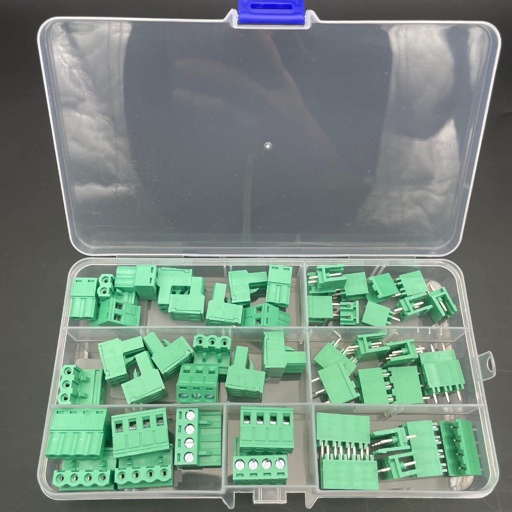 2EDG 5.08mm插拔式pcb接线端子2P3P4P直脚插头针座整套 盒装50PCS