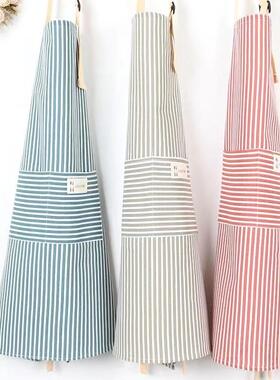 厂家男女围士通用工作服围裙厨房务围裙女竹HM3510-7节印家花棉防