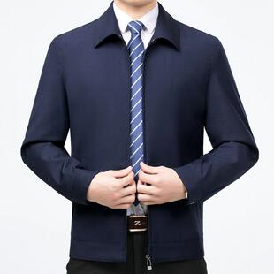 爸爸装 Y中老领春新款 商务休闲羊毛翻外年套上 品牌夹秋克209 男士