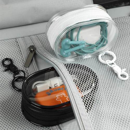 Travel Portable Data Cable Charger Hook Storage Bag, High Tr