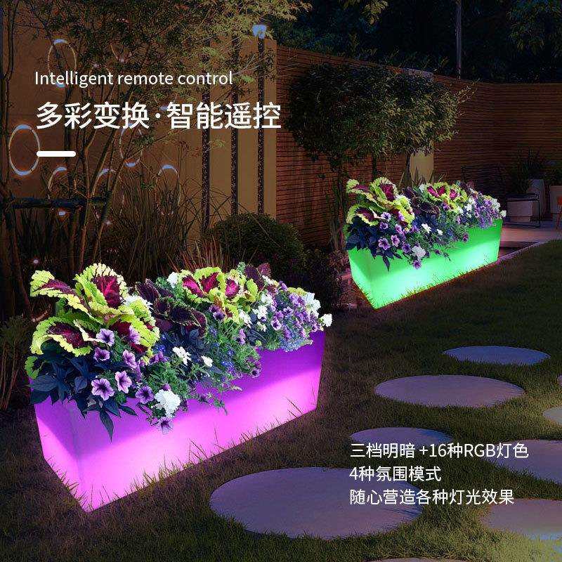 防水LED太阳能七彩发光香槟桶酒吧派对草坪花盆餐吧氛围创意冰桶
