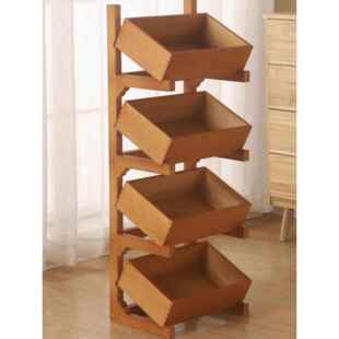 实木置物架落地式多层置物架客厅装饰水果素菜收纳架木质展示架