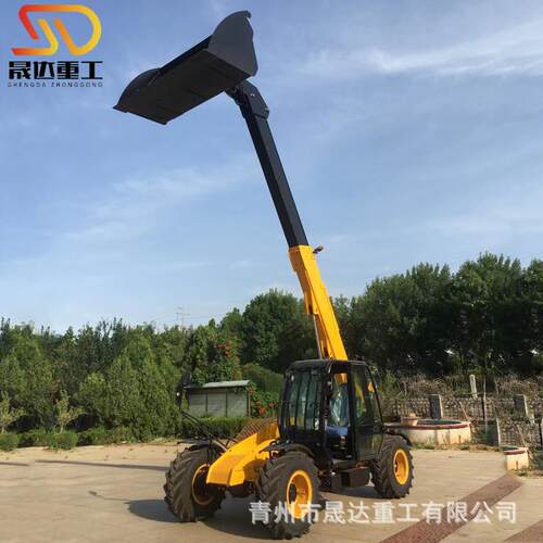 高空作业伸缩臂装载机跨境出口四驱液压伸缩臂装载机小型叉装机