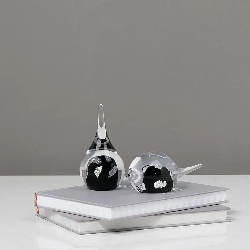 现代简约琉SPM水滴摆件板房售璃楼样处客厅艺术家居桌饰面软装品