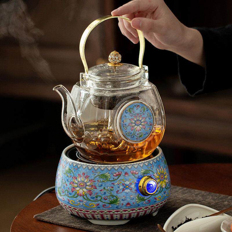 敬廉 电陶炉煮茶器玻璃黑茶煮茶壶烧水壶泡茶专用自动蒸汽煮茶炉