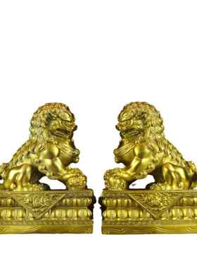 全铜狮子摆件北京狮一对家居店铺铜狮子摆件厂家