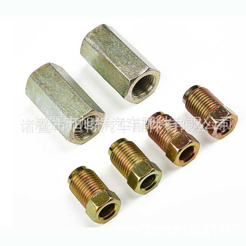 铁直接彩锌 纯铁连接器  3/16管连接自锁卡套式 铁管铜管硬管连接