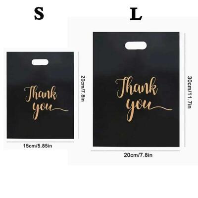 100PCS Thanksgiving Gift Bag Black Product Shopping Bag Cand