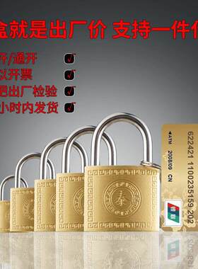 新款直销仿铜挂锁一字开防盗挂锁工具箱挂锁柜子车位锁横开小锁子