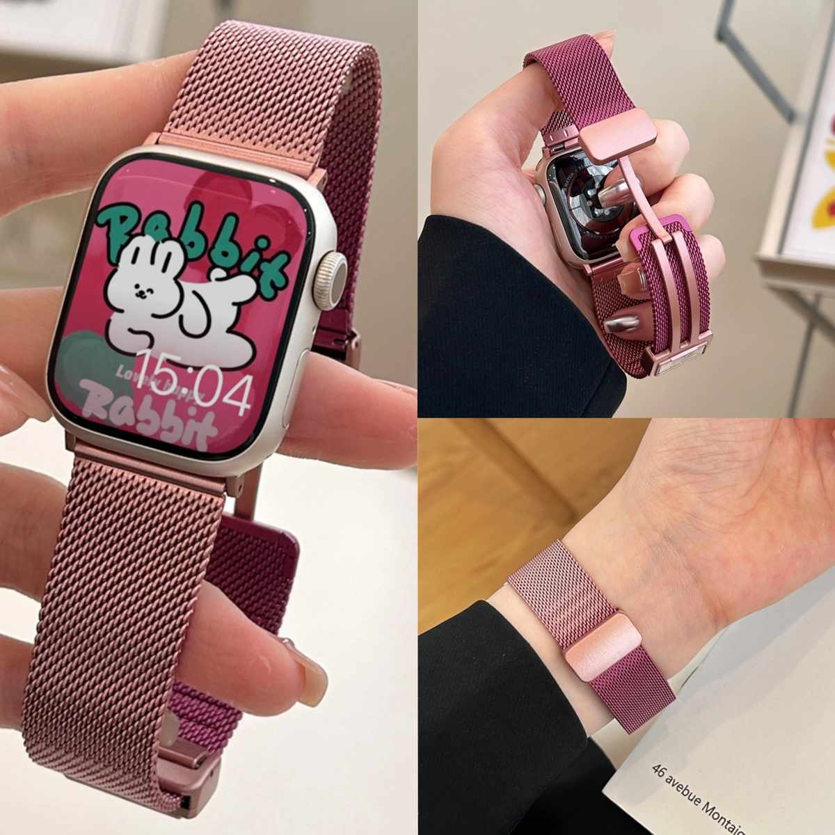 iwatch9表带高级感米兰渐变金属磁吸扣苹果手表带适用applewatch8