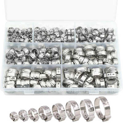 管耳箍7箍卡箍130pcs-.盒装抱油管夹304不锈钢单无极箍套装喉523