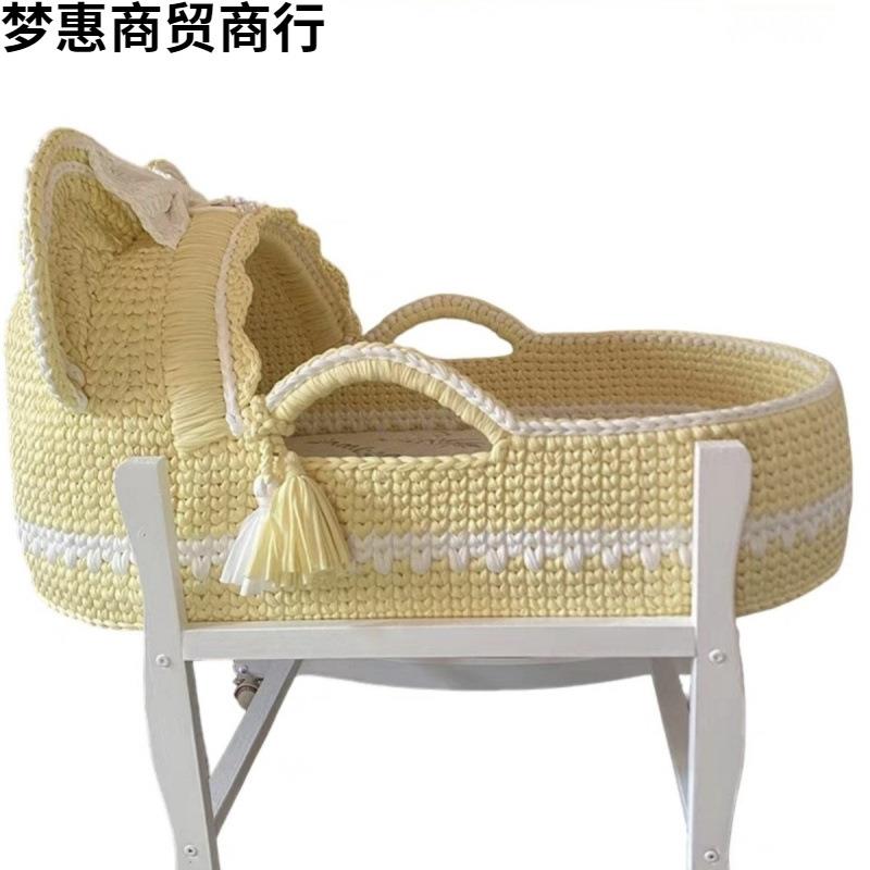 婴儿摇篮睡篮儿外出便携式手提篮车载安抚编织床