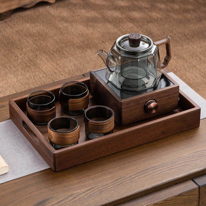 耐热玻璃煮茶壶过滤泡茶壶木把家用小型电陶炉新款煮茶器茶具套装