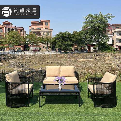 新款直销户外休闲家具庭院花园小型沙发室外露台阳台藤椅露天防水