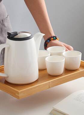 轻奢简约陶瓷茶壶泡茶壶耐高温过滤沏茶壶茶具套装陶瓷壶家用单壶