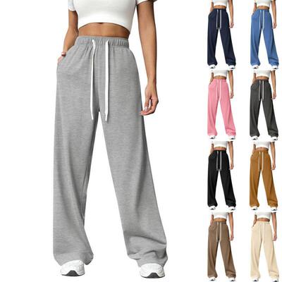 Women Leg Sweatpants Waisted Baggy Interior Drawstring