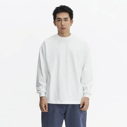 TOPTIER BRO 25AW 260g纯棉长袖T恤男基础款内搭舒适小领口打底衫