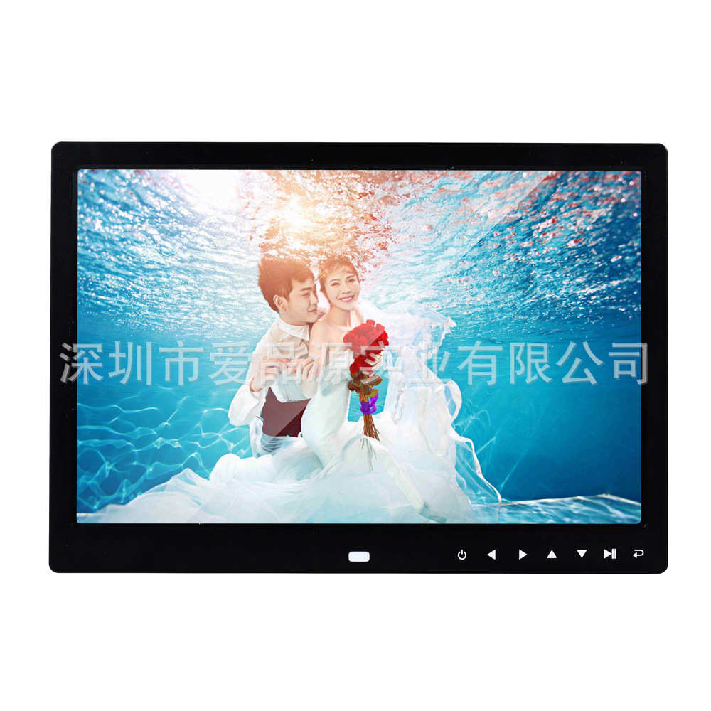 厂家直销13寸高清触摸按键数码相框电子相册壁挂展架视频13.3广告