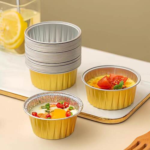 Home-use round air fryer tin foil tray, disposable aluminum