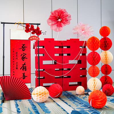 结婚超大喜字立体不织布立地摆件婚房囍字订婚宴客厅布置婚礼用品