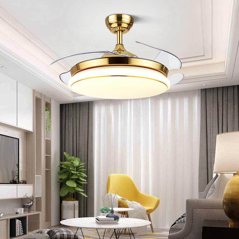 餐厅吊扇灯卧室时尚风扇灯客厅隐形扇现代简约电扇灯超薄吸顶灯扇