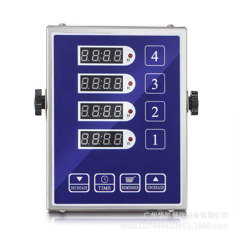 厨房商用不锈钢数显按键智能蓝色四通道自动倒计时器提醒器定时器