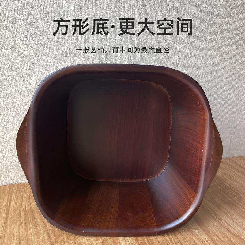 方形泡脚桶带盖泡脚盆木桶家用足浴盆足浴桶洗脚桶加厚实木花梨木