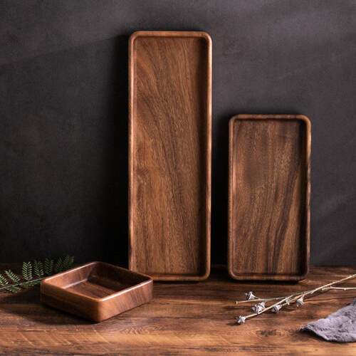 Stackable breakfast plate, fruit plate, wooden dining plate