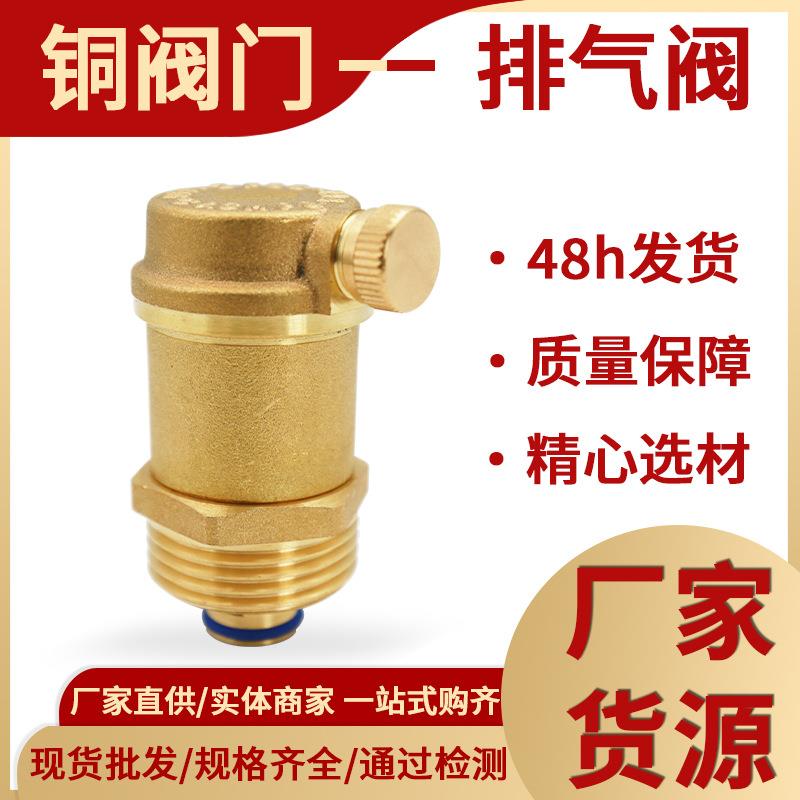 黄铜快速自动排气阀家用配件4分6分单向排气阀泄气阀螺纹排气阀