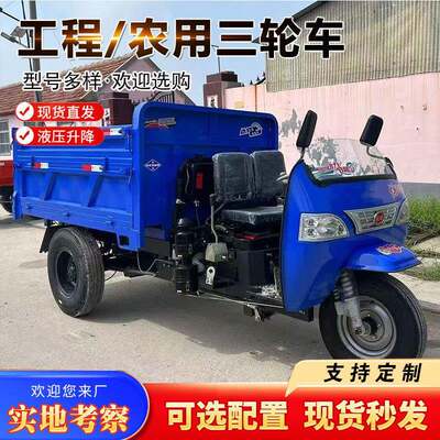工车地翻建筑工地柴油RJU三轮工程农用养殖斗载重自卸翻车斗马子