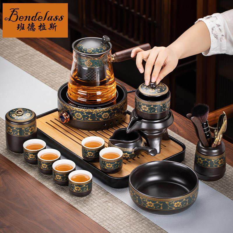 黑晶炉煮茶器防烫围炉煮茶炉家用烧水壶蒸煮茶壶陶瓷功夫茶具套组
