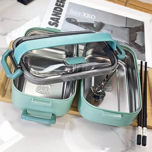 饭盒微波炉加热便当盒多层保温便当盒不锈钢上班族食堂打饭餐盒韩