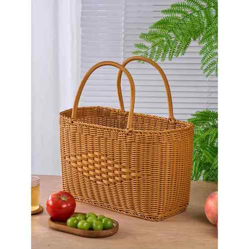 中国结水果篮购物篮春游手工藤编