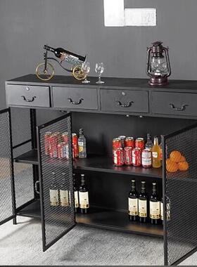 美式工业风铁RYN备餐边柜餐台厨房艺厅loft柜子边柜茶餐水柜网柜